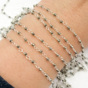 Pyrite 925 Sterling Silver Wire Chain